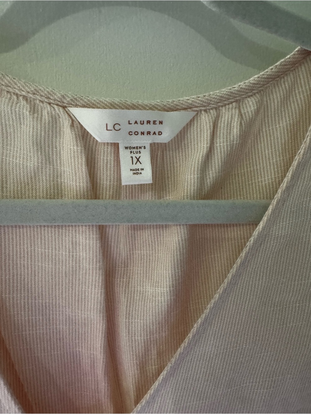 NWT LC Lauren Conrad Blush Pink Wrap Mini Dress - 1X - Picture 2 of 6